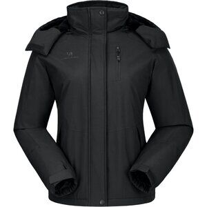 Women's  A-black Waterproof Snow Ski Jacket  Warm Winter Coat Hooded Windproof